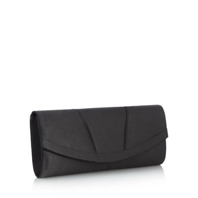 Black curved clutch bag
